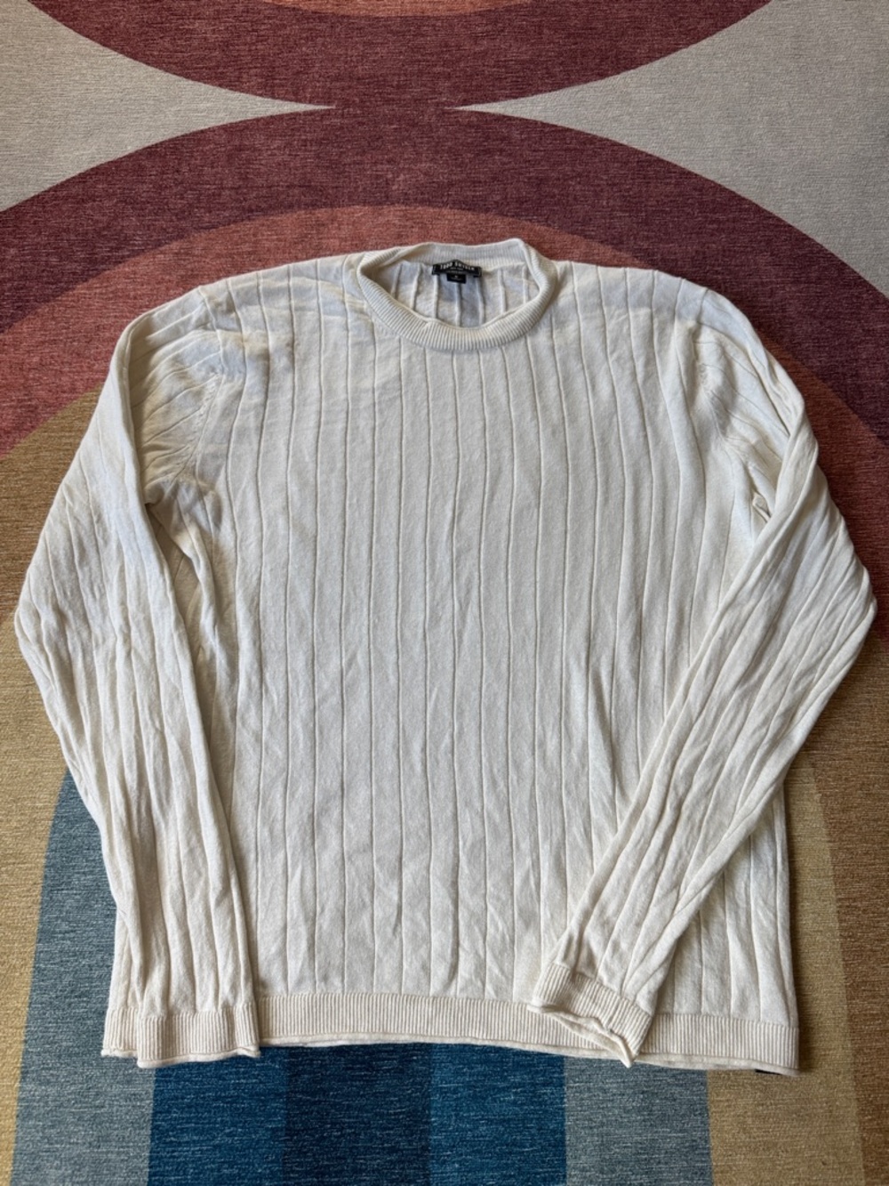 Todd Snyder Men's Off-White Cable Crewneck Sweater